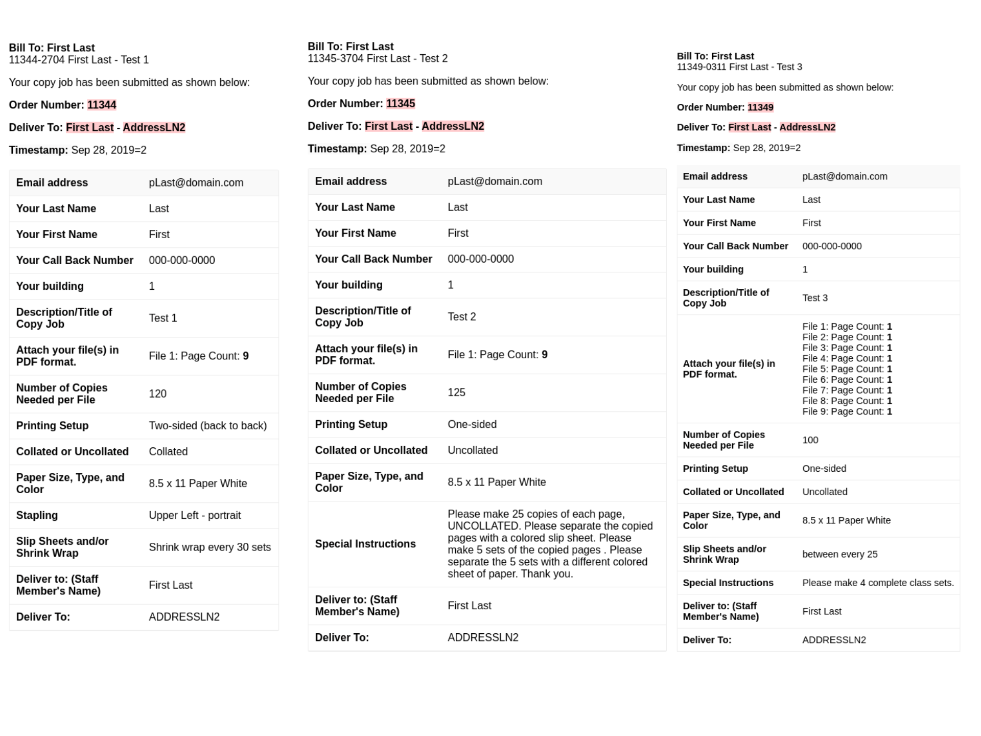 Example of BannerSheet File That Gets Outputted For Each Job
